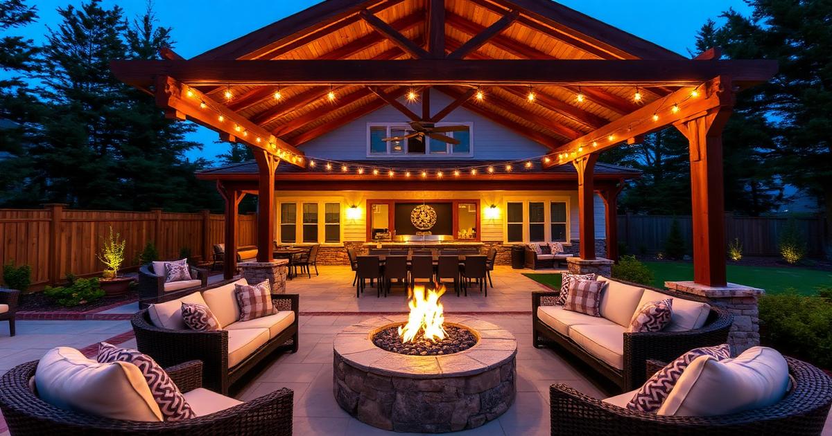 Outdoor Living Space Design with AI: Pergolas, Fire Pits, and Dining Areas
